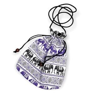 HANDMADE Boho Elephant Mandala Print Crossbody Pouch Bucket Bag Purse Small